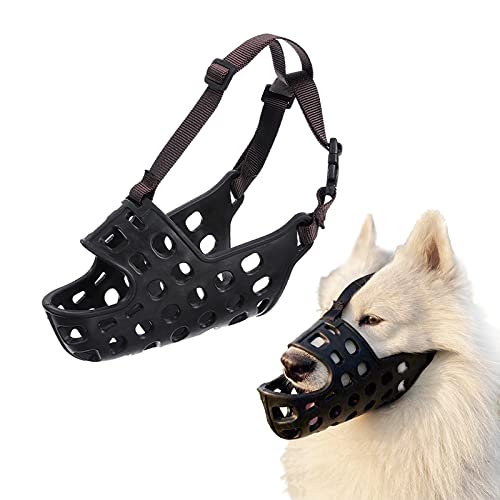 TANDD Maulkorb für Hunde, weicher Korb, Maulkorb für Hunde, verhindert Beißen, Kauen und Lecken, ermöglicht Schöschen und Trinken - Schwarz, Größe L (28-31cm) von TANDD