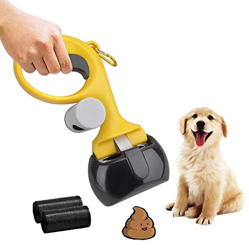 TANGN Tragbare Hundekotgreifer, Robust Hundeschaufel Hund Pooper Scooper mit 2 Rollen Müllsäcke Kotgreifer Hunde Hundekot Greifer Hundekotschaufel für Katze Hunde und Katzen Rasen im Freien Gelb TANGN Tragbare Hundekotgreifer, Robust Hundeschaufel Hund Pooper Scooper mit 2 Rollen Müllsäcke Kotgreifer Hunde Hundekot Greifer Hundekotschaufel für Katze Hunde und Katzen Rasen im Freien Gelb von TANGN