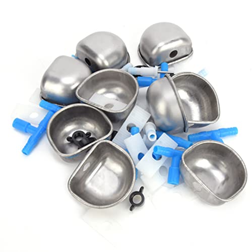 10 Sets Edelstahltrinker, robuste Wasserschale für, Marten, Fuchs, Haartrocken zu halten, für Verschiedene Käfige geeignet zu Sein (Consecutive Tee) von TANIQIACA