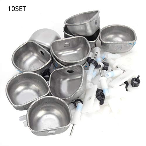 10 Sets Edelstahltrinker, robuste Wasserschale für, Marten, Fuchs, Haartrocken zu halten, für Verschiedene Käfige geeignet zu Sein (Three Separate Units) von TANIQIACA