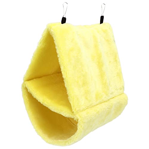 TANIQIACA Bird Hammock Large Foldable Double Layers, Flannel Triangular Hanging Bed for Parrots Hamsters Squirrels, Soft Comfortable with 2 Hooks, Easy to Store, Widely Used for Smal von TANIQIACA