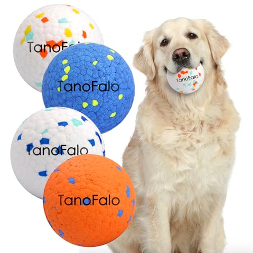 TANOFALO Hundespielzeug-Bälle, unzerstörbarer Hunde-Tennisball für aggressive Kauer, 7,6 cm, langlebiges Kauspielzeug, Wasserspielzeug, interaktives Outdoor-Apportierbälle für große, mittelgroße und von TANOFALO