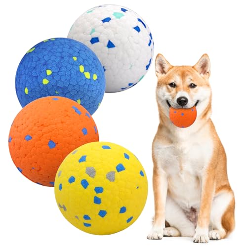 TANOFALO Hundespielzeugbälle, unzerstörbarer Hunde-Tennisball für aggressive Kauer, 7,6 cm, langlebig, Kauspielzeug, Wasserspielzeug, interaktives Apportierbälle für große, mittelgroße und kleine von TANOFALO