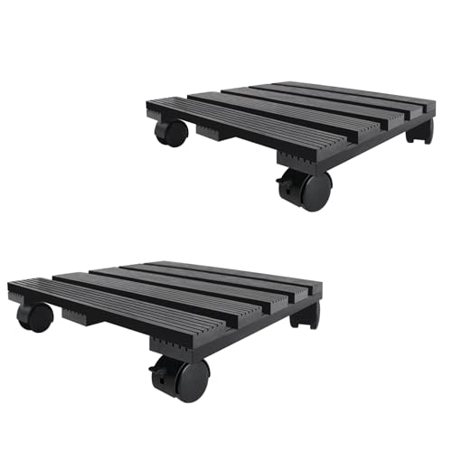 TANYEAR WPC Pflanzenroller 2X Eckig Pflanzen Blumenroller mit Rollen, Ø 30cm Pflanzenroller Rollbrett bis 100 kg Tragkraft, für Außenbereich & Innenbereich, Dunkelgrau TANYEAR WPC Pflanzenroller 2X Eckig Pflanzen Blumenroller mit Rollen, Ø 30cm Pflanzenroller Rollbrett bis 100 kg Tragkraft, für Außenbereich & Innenbereich, Dunkelgrau von TANYEAR