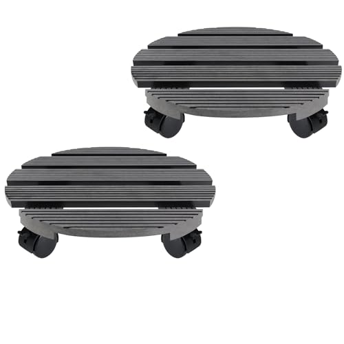 TANYEAR WPC Pflanzenroller 2X Rund Pflanzen Blumenroller mit Rollen, Ø 30cm Pflanzenroller Rollbrett bis 100 kg Tragkraft, für Außenbereich & Innenbereich, Dunkelgrau TANYEAR WPC Pflanzenroller 2X Rund Pflanzen Blumenroller mit Rollen, Ø 30cm Pflanzenroller Rollbrett bis 100 kg Tragkraft, für Außenbereich & Innenbereich, Dunkelgrau von TANYEAR