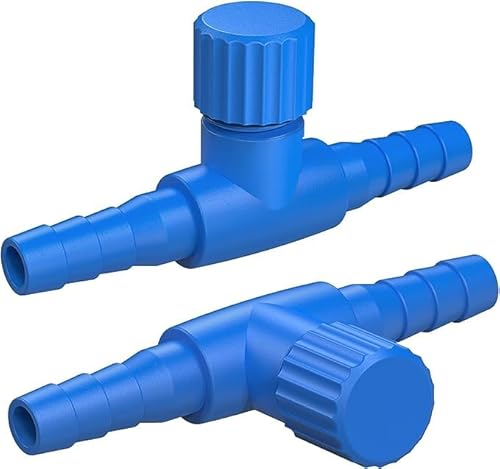 TAODAN 20PCS Blau 2 Wege Fisch Tank Luftpumpe Aquakultur T Steuerventil Kunststoff Aquarium Schlauch Anschluss für 4 mm Luftschlauch Fisch Tank Luftpumpe Zubehör von TAODAN