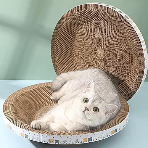 TAOLE Karton Katzenkratzer, Katzenkratzbett 2 in 1 Pad Ovalförmiger Katzenkratzer Karton | Indoor Katzenmöbel Kratzbaum für Indoor Katzen Schlafen TAOLE Karton Katzenkratzer, Katzenkratzbett 2 in 1 Pad Ovalförmiger Katzenkratzer Karton | Indoor Katzenmöbel Kratzbaum für Indoor Katzen Schlafen von TAOLE