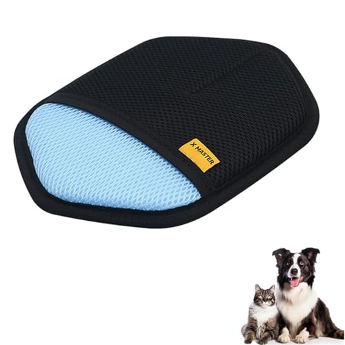 TAOQILE Tierhaarentfernungshandschuh für Katzen & Hunde, Fellmagnet Handschuhe - Doppelseitige Fellpflegehandschuhe, Tierhaarentferner Handschuh,Wiederverwendbarer, mit Anti-Statik-Funktion (Blau) von TAOQILE