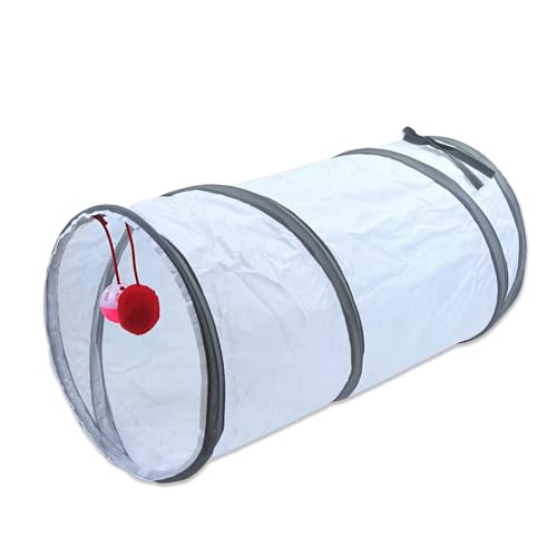 Grey and White cat Tunnel, cat Tunnel, cat Toy Supplies, Collapsible Straight-S von TAOYNJ