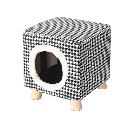 Massiver Katzenklo-Hocker aus Holz, für Mensch und Katze, geschlossene Katzenhöhle Black-White Massiver Katzenklo-Hocker aus Holz, für Mensch und Katze, geschlossene Katzenhöhle Black-White von TAOYNJ