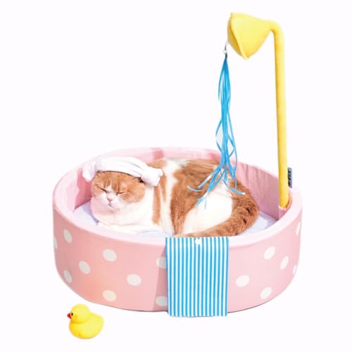 TAOYNJ Katzenstreu für die Badewanne, PP-Baumwolle, weich und bequem, niedliche Form Pink von TAOYNJ