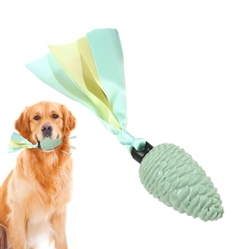 TARAKO Kiefernzapfen-Hundekauspielzeug, Kiefernzapfen-Hundespielzeug - Quietschendes Seil-Kauspielzeug für Hunde mit Beißstreifen,Langlebiges, weiches Haustierspielzeug für Welpen und Hunde von TARAKO