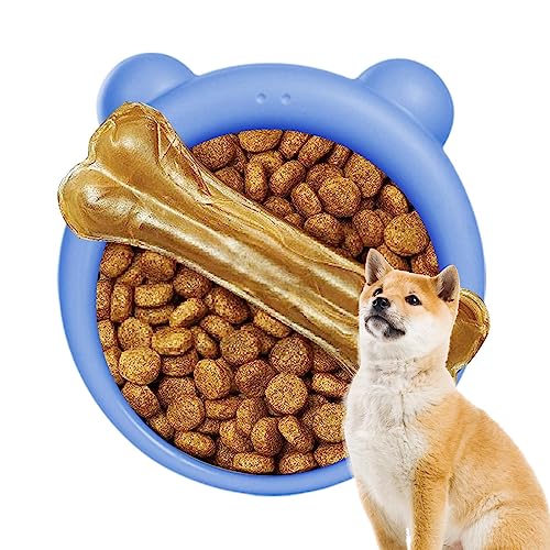 TARAKO Langsamer Fressnapf für Welpen | Langsam fressende Hundenapf | Runde Futterplatte mit Futtermatte, Silikon-Leckkissen für Hunde, Trainingshilfen für die Verdauung von Welpen von TARAKO