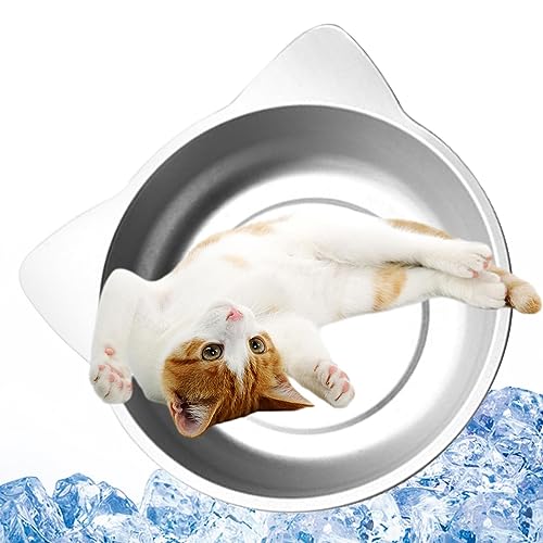 TARAKO Sommer-Aluminium-Katzennest - Aluminium-Haustier-Katzenpfanne, Kühlmatte, Becken | Aluminium-Haustier-Katzenhaus, Komfortables, kühles Nestbecken für Katzen, kleine, mittelgroße und große von TARAKO
