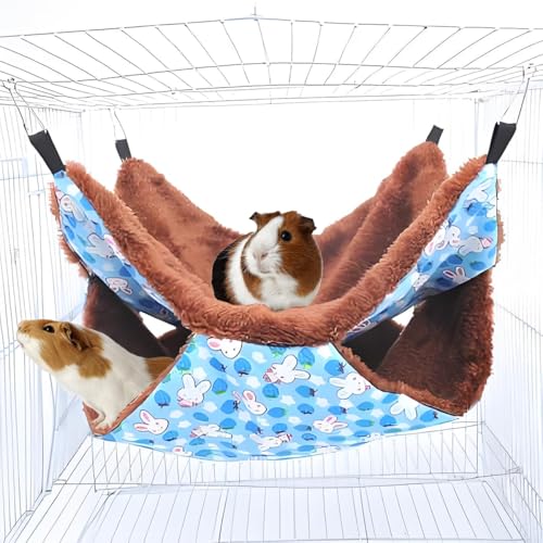 TARANDUS Hängematte für Frettchen, Ratten, Hamster für Käfig, großes weiches Meerschweinchen-Versteckbett, Chinchilla-Hängematte, für Kleintiere, Meerschweinchen, Frettchen, Kätzchen, Eichhörnchen TARANDUS Hängematte für Frettchen, Ratten, Hamster für Käfig, großes weiches Meerschweinchen-Versteckbett, Chinchilla-Hängematte, für Kleintiere, Meerschweinchen, Frettchen, Kätzchen, Eichhörnchen von TARANDUS