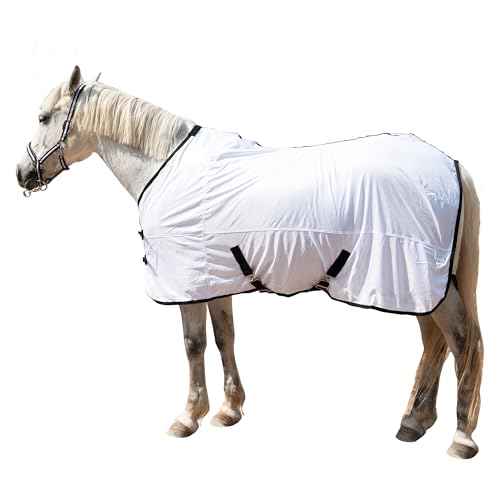 TARFEPA Fliegendecke für Pferde, Sommerdecke, bequemes Netzgewebe, Insekten- und Mückenschutz, Standard-Hals, 190,5 cm, Weiß TARFEPA Fliegendecke für Pferde, Sommerdecke, bequemes Netzgewebe, Insekten- und Mückenschutz, Standard-Hals, 190,5 cm, Weiß von TARFEPA
