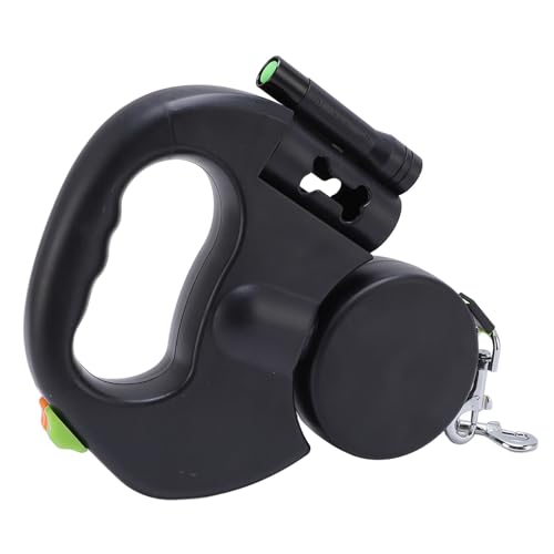 Automatische Doppelte Einziehbare Hundeleine mit LED -Licht Bequemer Griff für Mittelgroße Kleine Hunde (Black) von TARSHYRY