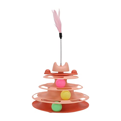 Cat Ball , Katzenspielzeug für Innenkatzen 4 Level Interactive Kitten Roller -Übung Spielzeug Plattenspieler Katzenspielzeugkugeln mit Federstock -Katzenball Turm für Anregende Kitty Sinne (Rosenate) Cat Ball , Katzenspielzeug für Innenkatzen 4 Level Interactive Kitten Roller -Übung Spielzeug Plattenspieler Katzenspielzeugkugeln mit Federstock -Katzenball Turm für Anregende Kitty Sinne (Rosenate) von TARSHYRY
