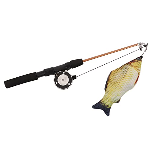 Cat Fishing Pole Toy, Einziehbarer Katzen Teaser Zauberstab Spielzeug Übung Interaktive Angelrute mit Simulation Fischkatze Zauberstab Spielzeugkatze Spielzeug für Innenkatzen für Katze und Kätzchen Cat Fishing Pole Toy, Einziehbarer Katzen Teaser Zauberstab Spielzeug Übung Interaktive Angelrute mit Simulation Fischkatze Zauberstab Spielzeugkatze Spielzeug für Innenkatzen für Katze und Kätzchen von TARSHYRY