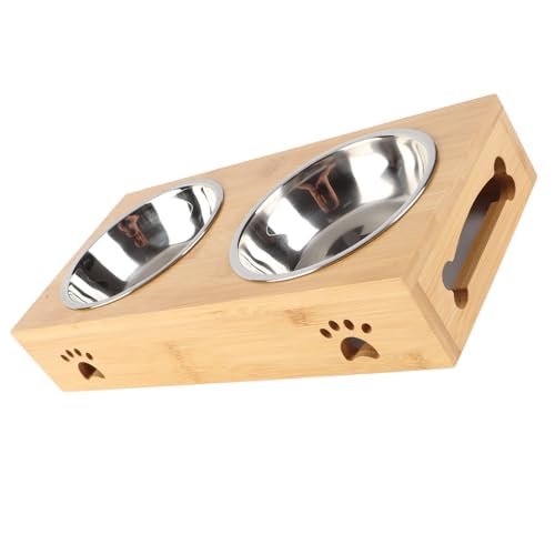 Erhöhte Katzenschalen, Edelstahl -Katzen -Doppelschüssel Hundekatze Futtermittel mit Bambusstand Erhöhter Hundeschüssel Katzenfutterschale für Kleine Mittelgroßen Großen Hunden, 2,0 X 5,4 X 11,5 Erhöhte Katzenschalen, Edelstahl -Katzen -Doppelschüssel Hundekatze Futtermittel mit Bambusstand Erhöhter Hundeschüssel Katzenfutterschale für Kleine Mittelgroßen Großen Hunden, 2,0 X 5,4 X 11,5 von TARSHYRY