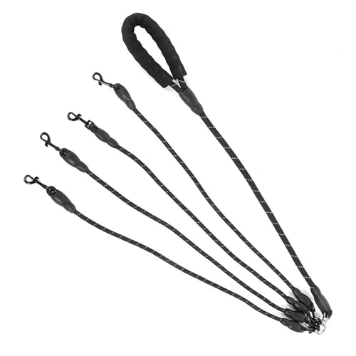 Haustierhund-Wear-Resistent 4-Wege Traktionsseilzubehör Im Freien Im Freien Schwarz Nylon 4,9 Fuß (4 Köpfe) von TARSHYRY