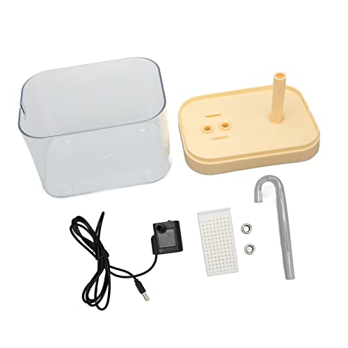 Haustierwasserbrunnen, Hundewasserschüssel -Spender Automatisch Ruhiger USB -Stromversorgungs Wasserspender mit Ellbogenröhrchen 1,5 l Katzenwasserspender für Katzen, Hunde (Gelber Deckel) von TARSHYRY
