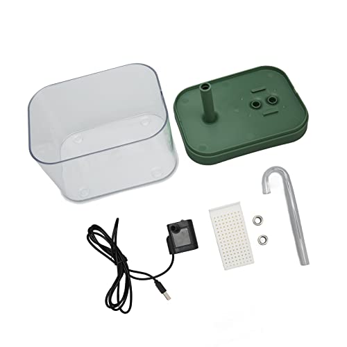 Haustierwasserbrunnen, Hundewasserschüssel -Spender Automatisch Ruhiger USB -Stromversorgungs Wasserspender mit Ellbogenröhrchen 1,5 l Katzenwasserspender für Katzen, Hunde (Grüner Deckel) von TARSHYRY