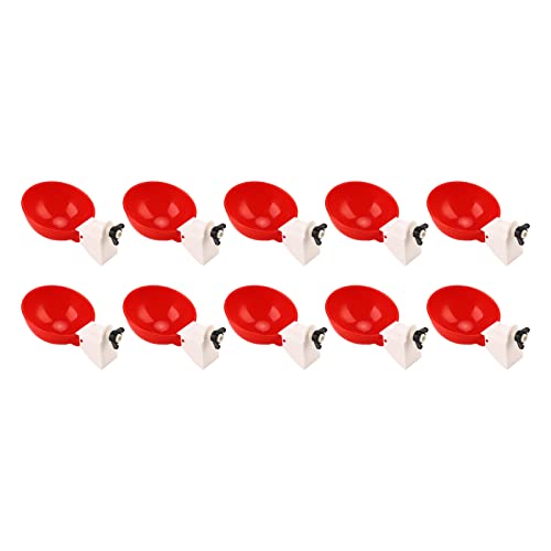 Hühnerwasserer, Hühnerwasserfutter 10pcs Automatische Wasserer Geflügel Trinkschale Hühnerwasserfutter Geflügel Trinkschale Hühnerwasserbecher für Enten Truthahn Kaninchengänse Farm (Große rote von TARSHYRY