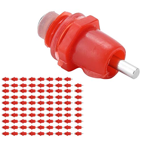 Hühnerwassernippel, 100pcs Geflügelwater Nippel Trinker Feeder Hen Entenschraubenstil Automatisch Hühner Wasserer Geflügel Wasserer Küken Brustwarzen für Küken Hen Entenvogel (großer Kopf) von TARSHYRY