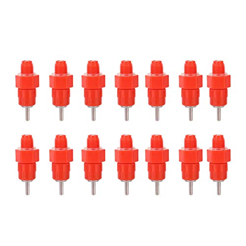 Hühnerwassernippel, Hühnerwasserfutter 100pcs Automatische Hühnerwasserer 360 Grad Geflügelwater Nippel Trinker Futterhäuschern Hühner Wasserer Brustwarzen für Hühnerzent Goose Trinken von TARSHYRY