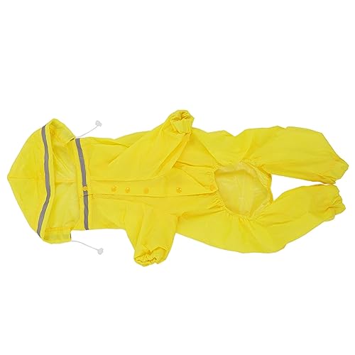 Hund Regenmantel, Kapuze 4 -Bein Hund Regenjacke Verstellbarer Reflektierender Regenmantel Hunde Regenjacke Hunde für Kleine Mittelgroße und Große, Gelb, Gelb (6XL) von TARSHYRY