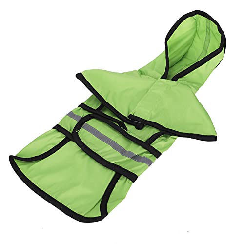 Hund Regenmantel, Reflektierender Streifen Polyester Haustier Regen Cape Jacke Atmungsaktiver Kapuzenponcho Regenmantel Jacke Hunde Hunde Regenjacke für Kleine Mittelgroße und Welpen (L) von TARSHYRY
