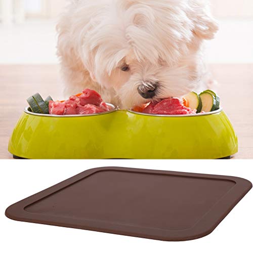Hundefuttermatte, Hundeschale Matte Silikon Fütterungsmatte Fütterungsschale Placemat Hundematte für Nahrung und Wasser für Unordentliche Trinker Zum Schutz der Böden, 8,6x8.6in von TARSHYRY
