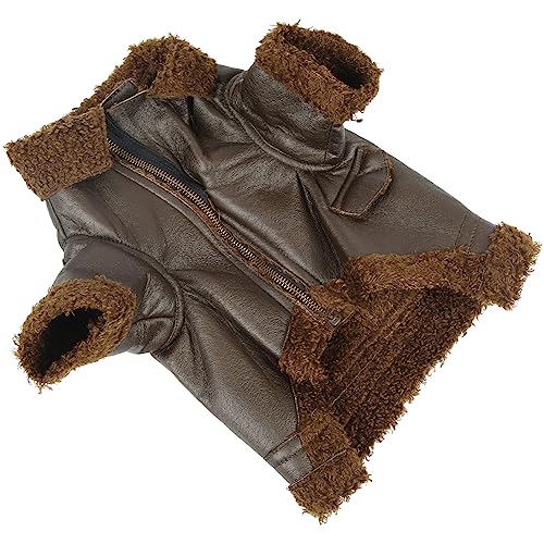 Hundelederjacke, PU Leder Motorradjacke Haustier Winter Leder Jacke Kalte Wettermäntel Hundebelude Wintermantel für Große Mittel Kleine Hunde, Terrierkleidung (M) von TARSHYRY