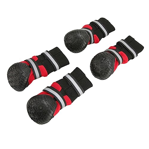 Hundeschuhe, Hundeschuhe für Heiße Pflasterung Atmungsaktiven Hundestiefel Abriebschlupffesthundertstiefel mit Reflektierenden Gurten Hundestiefel Warme für Kleine Mittelgroße Große Hunde (M) von TARSHYRY