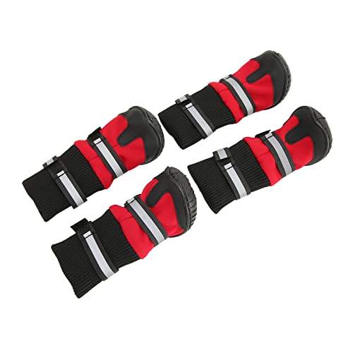 Hundeschuhe, Hundeschuhe für Heiße Pflasterung Atmungsaktiven Hundestiefel Abriebschlupffesthundertstiefel mit Reflektierenden Gurten Hundestiefel Warme für Kleine Mittelgroße Große Hunde (S) von TARSHYRY