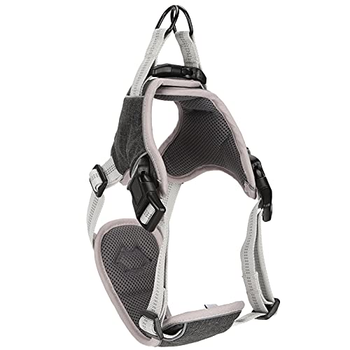 Hundeweste, Blind Hundegurt Kein Zug Verstellbarer Hundeweste Kabelbaum Haustier Wanderkabelbaum mit Leicht Kontrollieren Griff Hunde Reflektierende Weste für Kleine Große Mittelgroße Hund Schwarz (S) von TARSHYRY