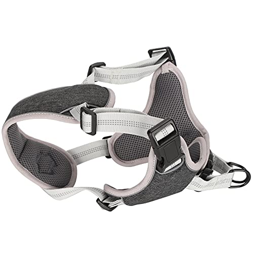 Hundeweste, Blind Hundegurt Kein Zug Verstellbarer Hundeweste Kabelbaum Haustier Wanderkabelbaum mit Leicht Kontrollieren Griff Hunde Reflektierende Weste für Kleine Große Mittelgroße Hund Schwarz (M) von TARSHYRY