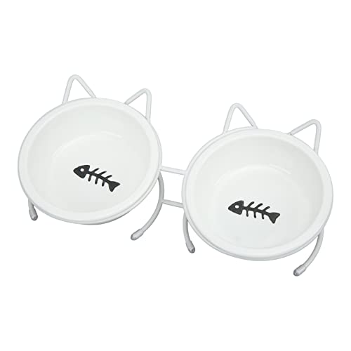 Katzenfutter und Wasserschüssel Set, Katzenschalen für Innenkatzen Doppelkeramik Erhöht Katze Schalen Katzenfutter und Wasserschüssel Set, Katzenschalen für Innenkatzen Doppelkeramik Erhöht Katze Schalen von TARSHYRY