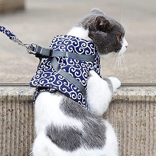 Katzenkabelbaum und Leine, Flucht -Proof Weichverstellbare Weste Gurte für Katzen Atmungsaktive Gepolsterte Weste Jacke mit Leinenkätzchenkabelbaum und Leinen -Set Katzenweste für Katzenwanderung (XS) von TARSHYRY