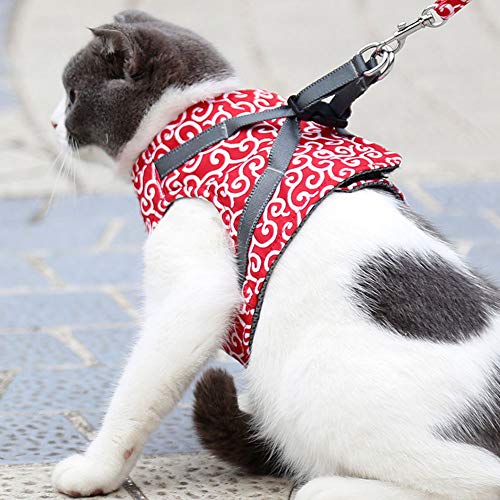 Katzenkabelbaum und Leine, Flucht -Proof Weichverstellbare Weste Gurte für Katzen Atmungsaktive Gepolsterte Weste Jacke mit Leinenkätzchenkabelbaum und Leinen -Set Katzenweste für Katzenwanderung (S) von TARSHYRY