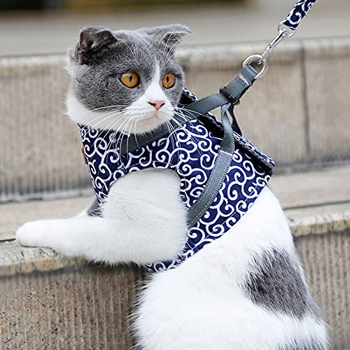 Katzenkabelbaum und Leine, Flucht -Proof Weichverstellbare Weste Gurte für Katzen Atmungsaktive Gepolsterte Weste Jacke mit Leinenkätzchenkabelbaum und Leinen -Set Katzenweste für Katzenwanderung (S) von TARSHYRY