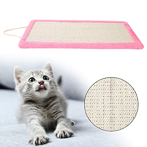 Katzenkratzer, Hängende Katzen Kratzer Pad Katze Kratzer Sisal Plüschmatte mit Hängenden Seilkatze nach Sisal Cat Scratch für Kitty Good Benacho (PINK) von TARSHYRY