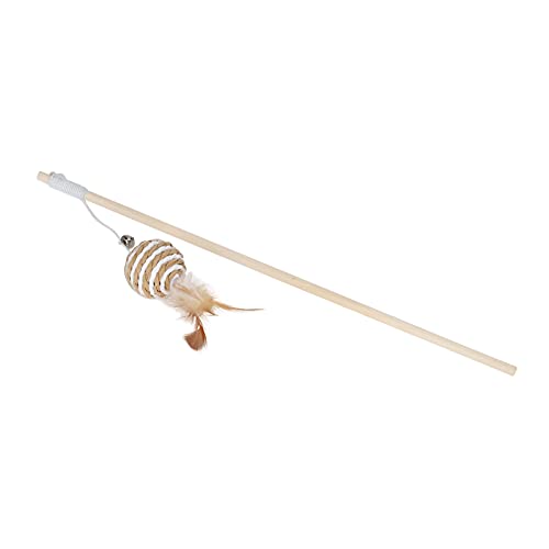 Katzenstab Spielzeug, Kätzchen Interaktive Katzen Necken Stick Holz Hölzer Haustierkatze Teaser Spielzeugstangenstick mit Runden Ball Katzenfischerei Spielzeugkatze Federstab für Alle Rassengrößen, Katzenstab Spielzeug, Kätzchen Interaktive Katzen Necken Stick Holz Hölzer Haustierkatze Teaser Spielzeugstangenstick mit Runden Ball Katzenfischerei Spielzeugkatze Federstab für Alle Rassengrößen, von TARSHYRY