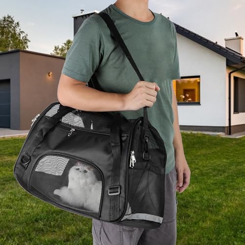 Katzenträger, Erweiterbarer Katzenträger Weiche Sided Fold Pet Travel Carrier Out (L) von TARSHYRY