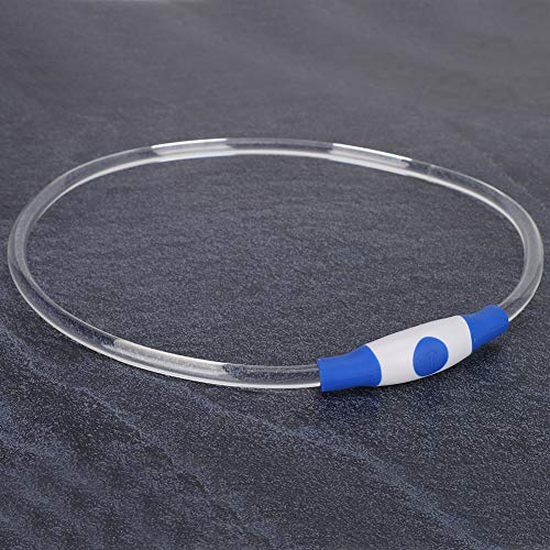 LED Hundekragen Wiederaufladbar, LED Luminous Lighting Kragen mit USB -Ladekabel -Hundelichter für Nacht Laufen Im Dunklen Hundekragen für Große Mittel Kleine Hunde, Blau (L) von TARSHYRY