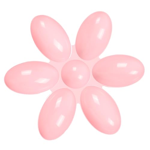 Multi Cat Feeder, Katzenschalen Haustierfuttermittel für Kleine Kätzchen Welpe Plastik 6 Blütenblätter Welpen Lebensmittel Feeder Cat Food Schüssel Haustier Fütterungsschale für Innenkatzen, (PINK) von TARSHYRY