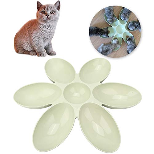 Plastikhund Schüssel, Haustier Sechs Blütenblätter Mehrfach Gehäuse Futtermittelfuttermittel -Fütterungsstation Welpe Fütterungsschalen Welpenschalen für Katzen Hunde General, 16.54x16.54inch (Green) von TARSHYRY