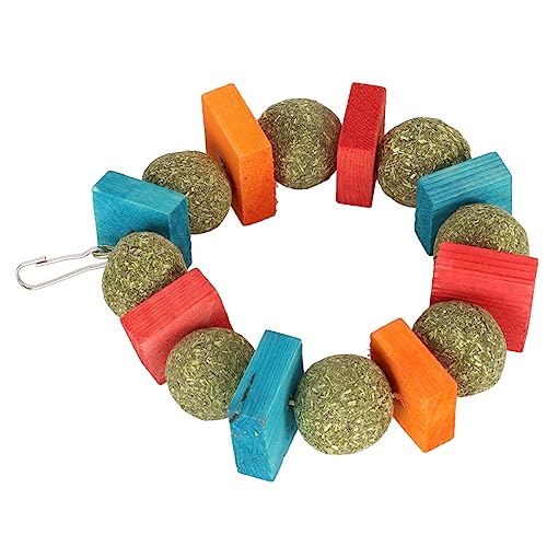 TARSHYRY Hasenkauen Spielzeug Zähne Knirschen Beißend Resistant Meerschweinchenkauenspielzeug für Goldenen Hamster (Bunter runder Ring) von TARSHYRY