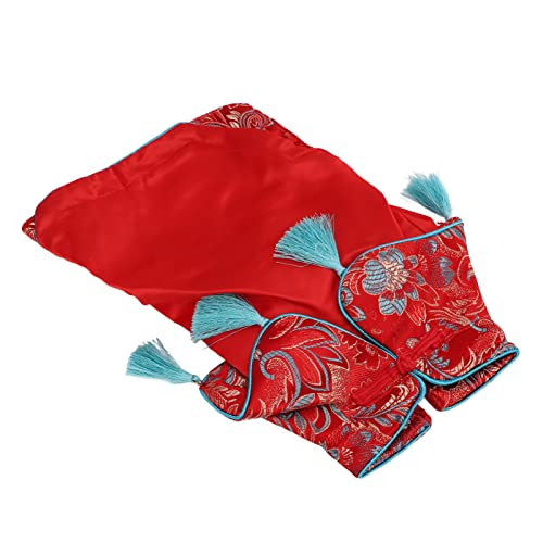 TARSHYRY Hund Neujahr Outfit, Haustier Kostüm Tang Anzug Cheongsam Satin Hundekleidung Hunde Kostüm Hundekleid für Kleine Mittelgroße Hunde Haustier Welpe Katze (S) von TARSHYRY